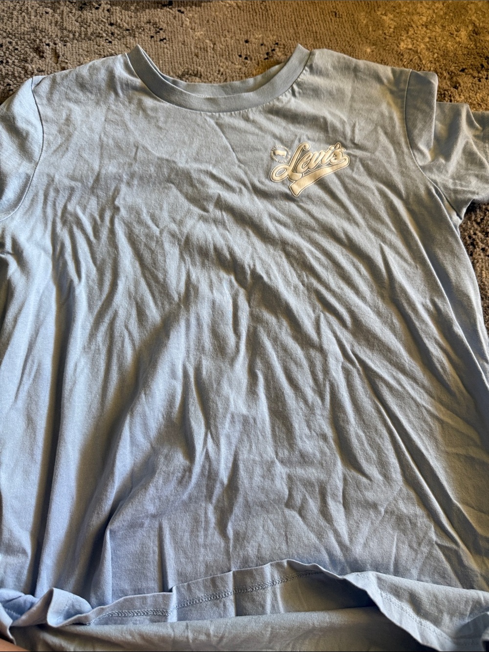 Levi's womens Pale Blue Script Logo Tee